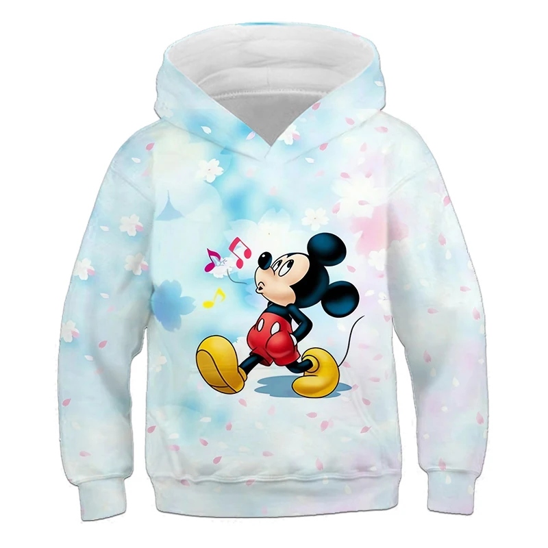 Ragazzi abbigliamento quotidiano 3-12Y bambini Disney Minnie Mouse felpa con cappuccio ragazze vestiti larghi autunno felpa a maniche lunghe inverno