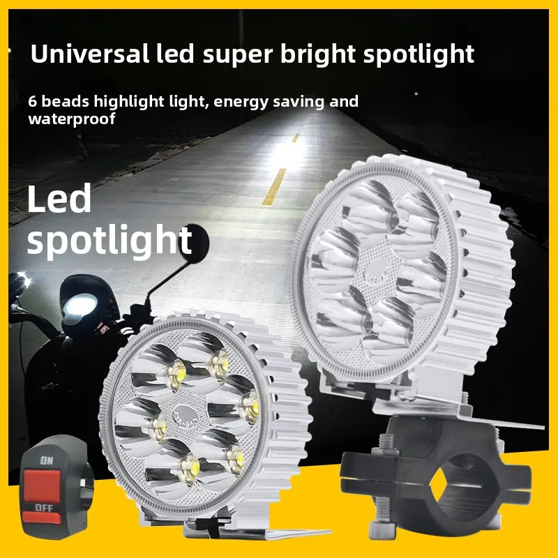 

External LED headlights for electric motorcycles, 12v - 80v universal three-wheeler modification for road lighting.