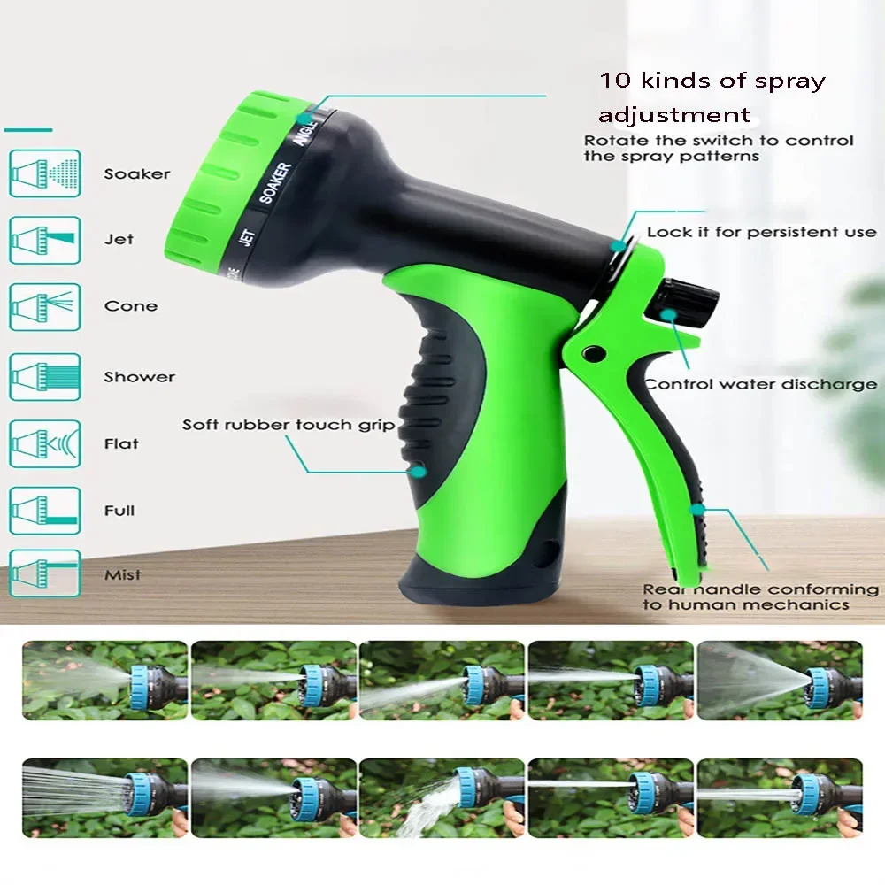 

100FT Garden Watering Hose Set Garden Water Hose 30m After Turning on Water Can Wash Car Watering Flowers Gardening Tools