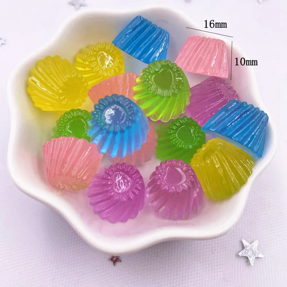 20/50pcs Colorful Resin Love 3D Candy Jelly Flatback Cabochon Simulation Food Scrapbook Craft DIY Accessory Decor Figurine