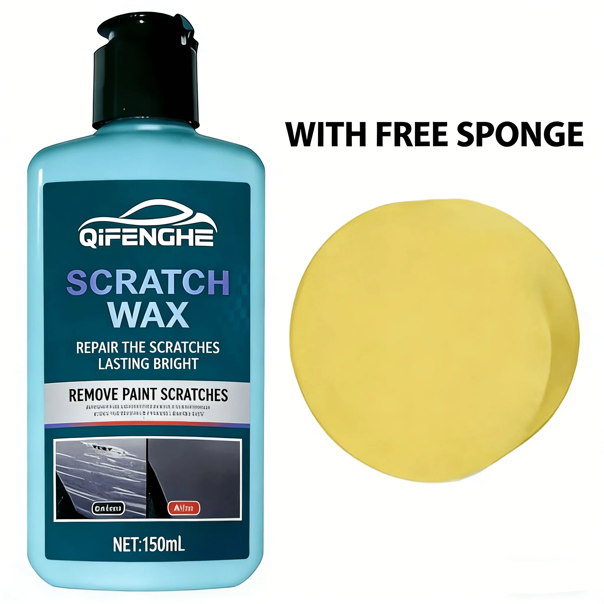 QIFENGHE Scratch Wax 5.07oz Car Paint Scratch Remover Long-Lasting Bright Auto Scratch Repair Polish