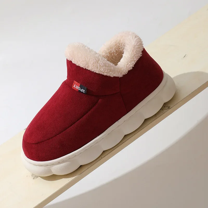 Winter-Damen- und Herrenschuhe 2026: Warme Baumwoll-Hausschuhe für drinnen und draußen, Plüsch-gepolsterte Pantoffeln für Damen – Detail 12