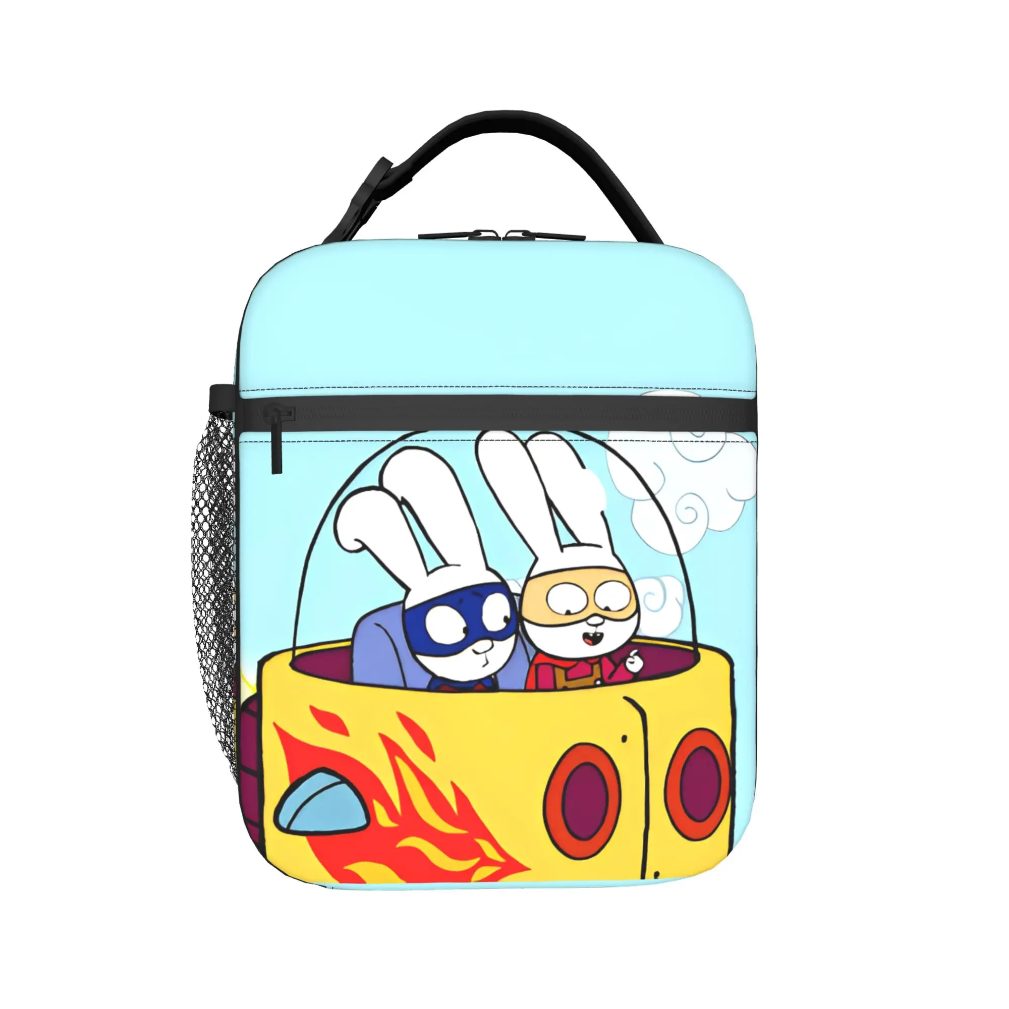 Simons Super Rabbit Cute Cartoon  Insulated Lunch Bag Cooler Bag Reusable,Meal Container  Portable Tote Lunch Box Food Handbags