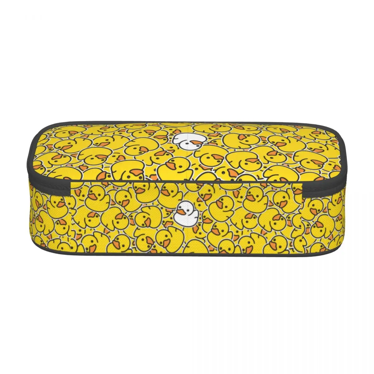 Imagem -04 - Cute Yellow Rubber Duck Pencil Cases Bolsa de Lápis de Grande Capacidade Papelaria para Menina e Menino Personalizado Bonito