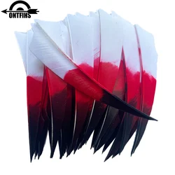 Flechas de corte de escudo para tiro con arco, plumas de pavo naturales, 3 colores degradados, accesorios de bricolaje, 36 piezas, 4 pulgadas