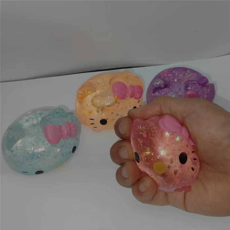 New Hellokitty Squishy Toy with Maltose Slow Rising Stress Relief Fidget Ball Soft Squeeze Toys Relieving Anxiety view 6