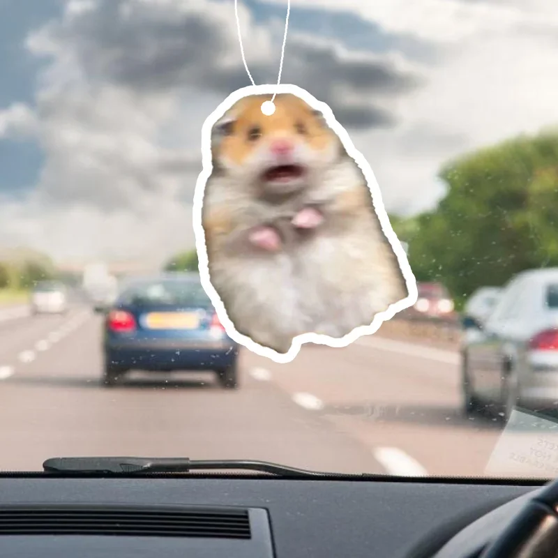 1/3pcs Funny Hamster Design Car Air Freshener Car Rearview Mirror Hanging Aromatherapy Tablet Car Air Freshener