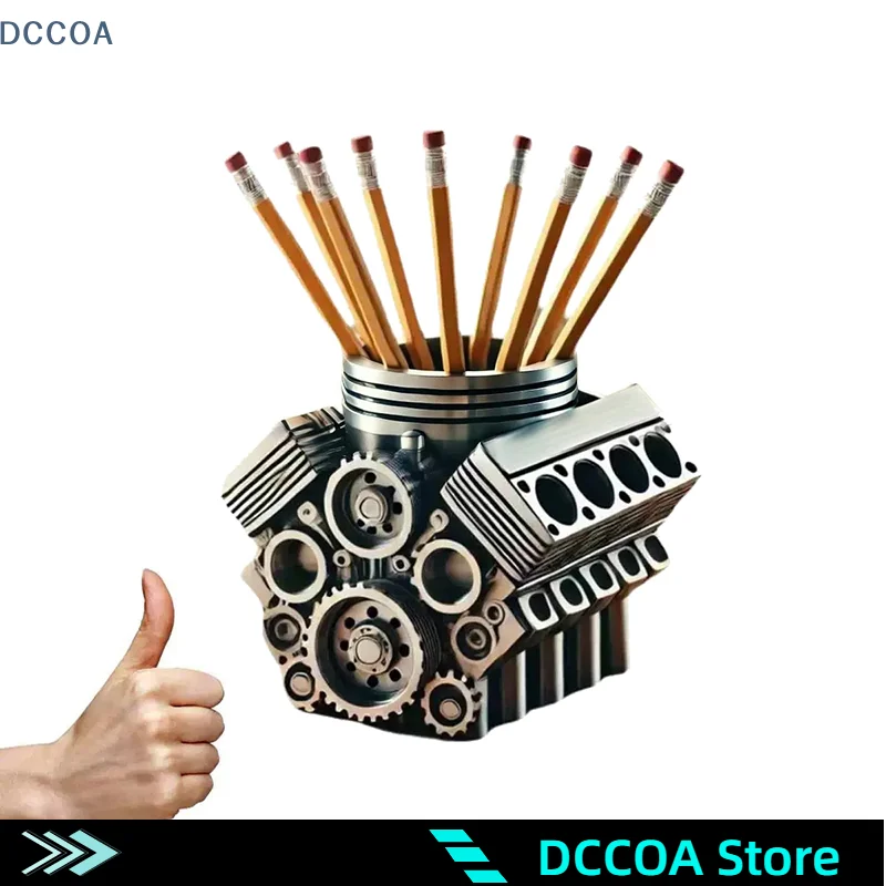 

Pen Holder With Engine, Engine Pen Holder, Engine Block Desktop Organizer, Desktop Decor Gift For Car Enthusiasts