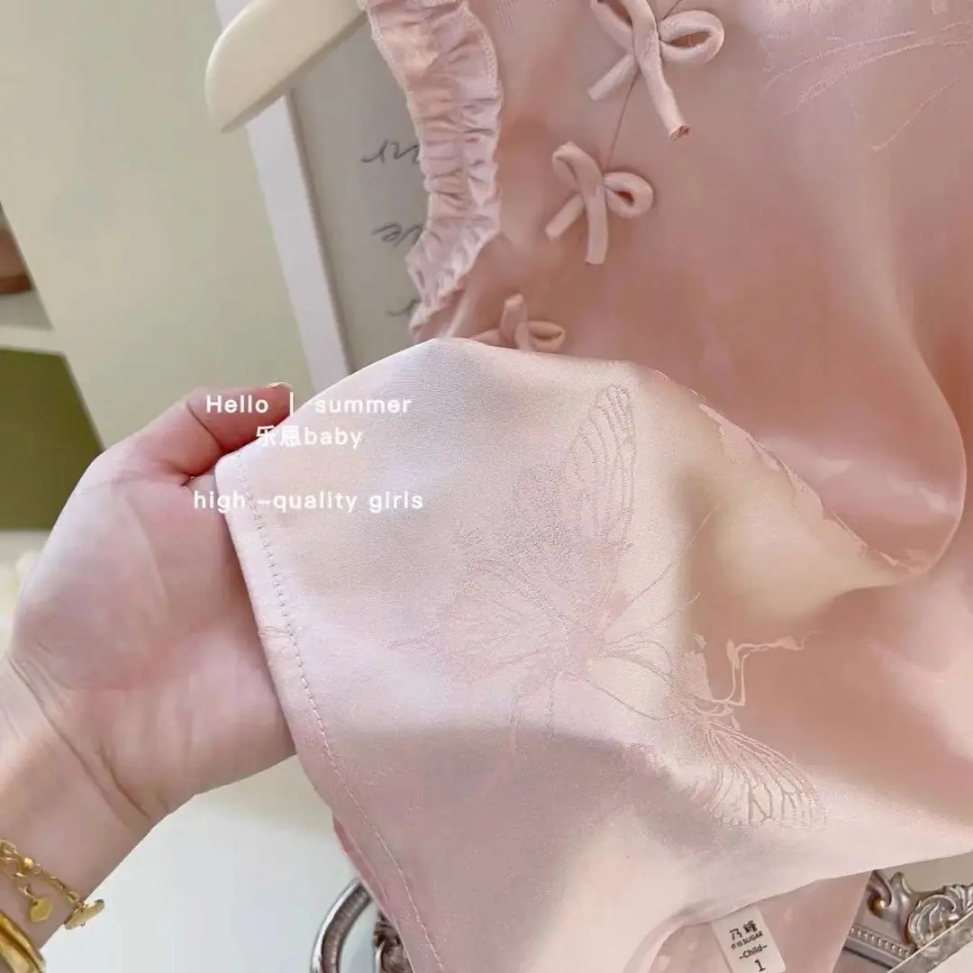 Chinese Style Children Girl Qipao Skirt Summer Clothes Baby Full Printe Pattern Dress Kids Sport Toddler Tracksutis 0-7 Years