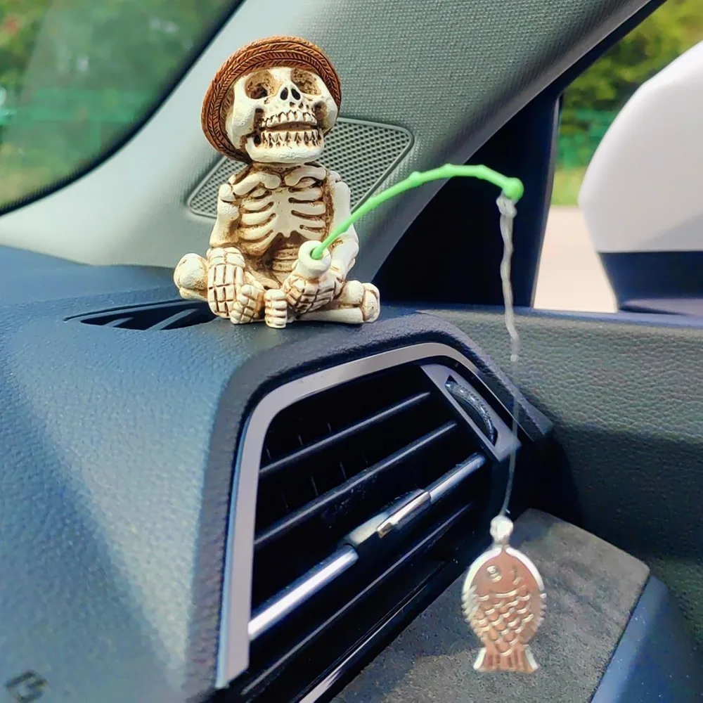 

Симпатичные рыболовные автомобильные украшения для приборной панели, забавное украшение автомобиля для автомобильных аксессуаров, домашний садовый декор