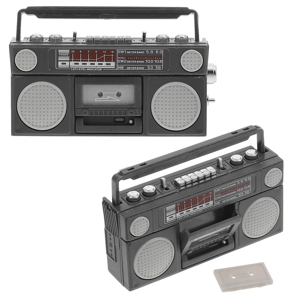 2 Pcs Model Radio Playhouse Accessory Mini Figurines Simulated Vintage Decor Small Models Style Tiny Desktop