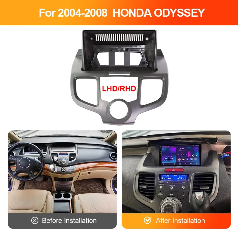 9/10.1 Inch Radio Fascia Frame Fit For HONDA ODYSSEY 2004-2008 Stereo DVD Player Plastic Dashboard Canbus Cables Harnes