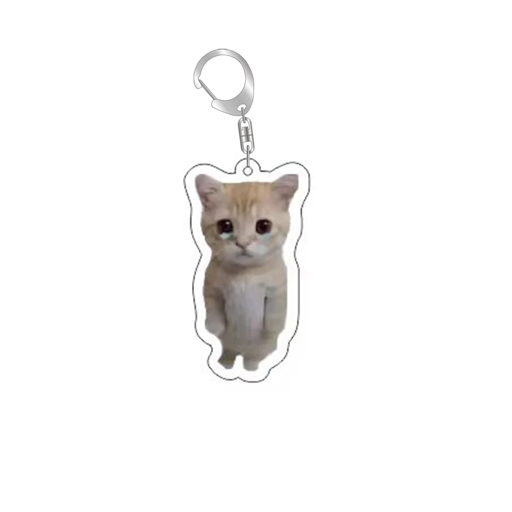 Rambling Goat Huh Cat Meme Keychain Confused Cat Memes Cat Screaming With Paws On Its Head Cute Gift For Friend Woman\'s Keychain