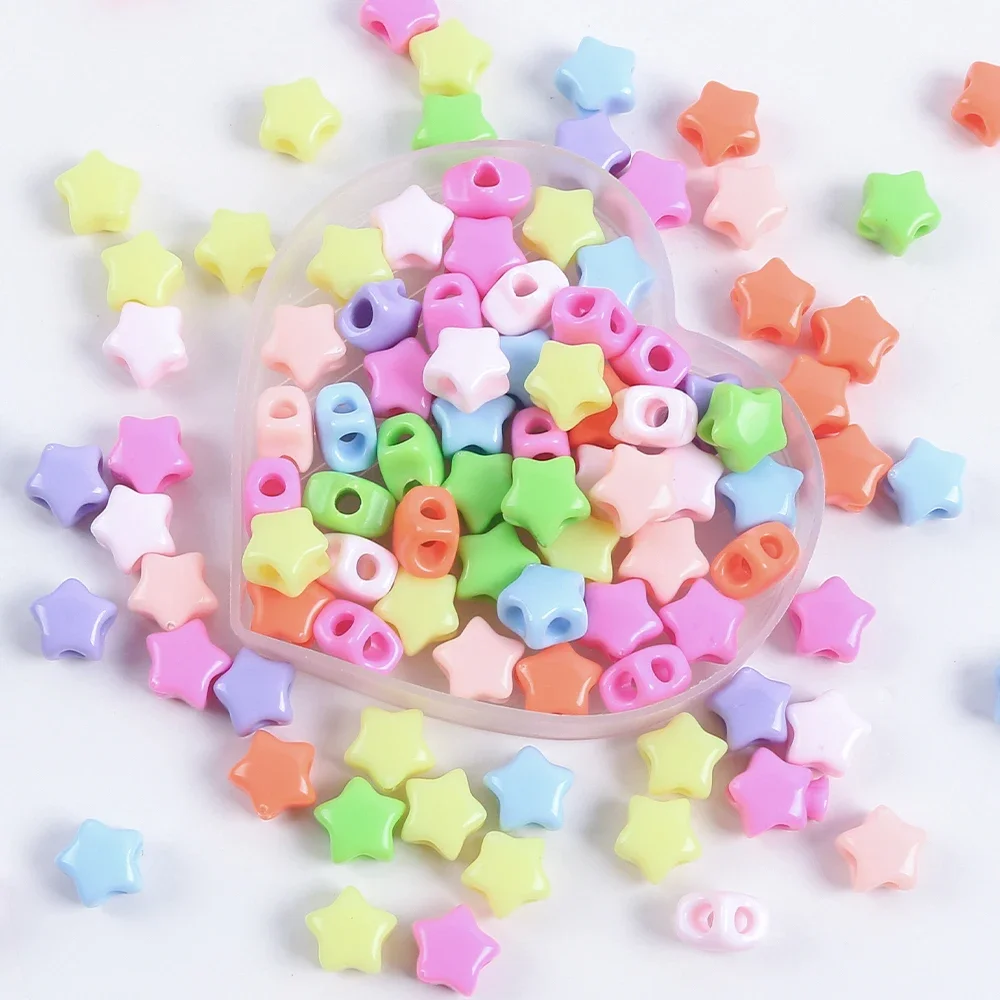 30pcs Acrylic Multicolor Large Hole Star Beads for DIY Jewelry Making Christmas Necklaces Phone Chain Jewelry Accessories