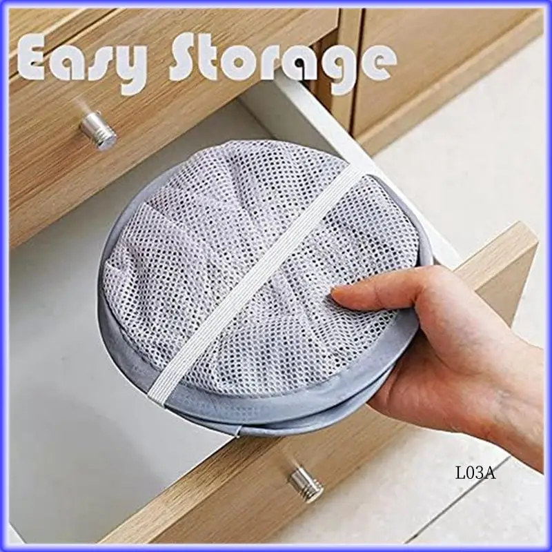 

RM-Mesh Collapsible Small Wall Laundry Baskets, Hanging Laundry Hamper, For Hotel, University Dormitory Use White Durable