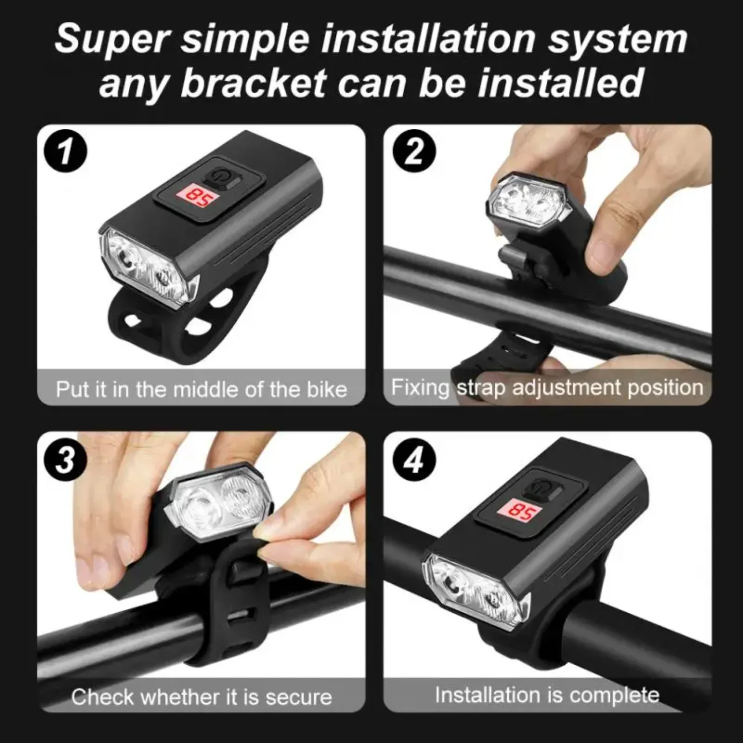 1200루멘 T6 자전거 조명 전면 및 후면 USB 충전식 램프 MTB 헤드라이트 자전거 라이트 전면 사이클링 손전등 Lanterna