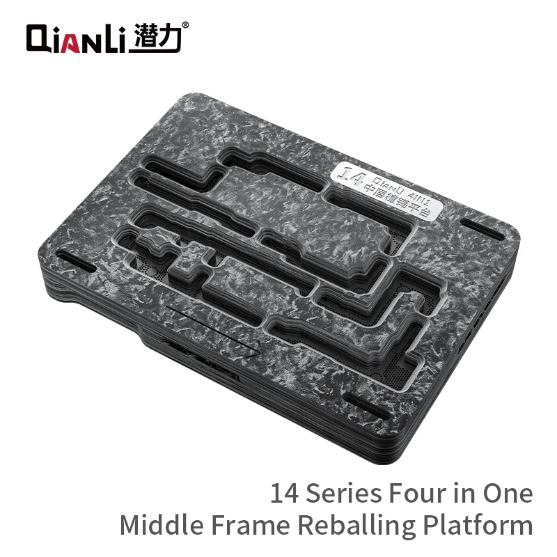 QianLi 4IN1 BGA Reballing Stencil for iPhone 14/14Plus/14Pro/14Pro Max Motherboard Middle Frame Reballing Platform