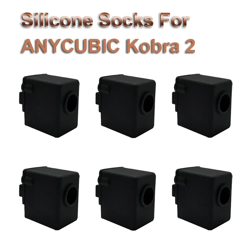 5/8pcs Silicone Sock For ANYCUBIC Kobra 2 Series 3D Printer Parts Hotend Black Silicone Case Cover For Kobra 2 Heatblock