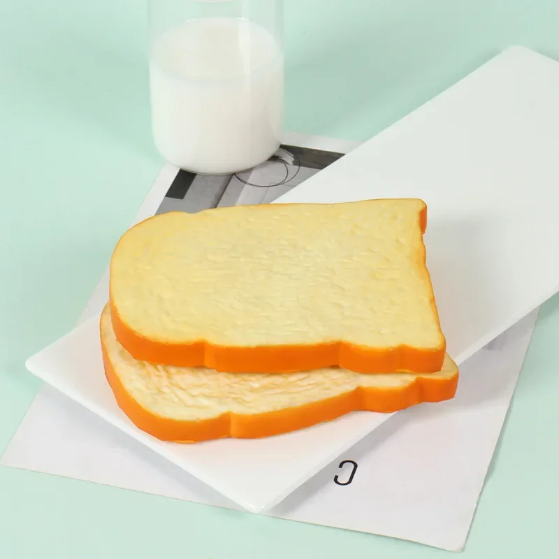 Fake Toast Bread Slice Toast Soft Bread Model PU Dessert Cake Fake Simulation Sandwich Props Home Decor Decoration