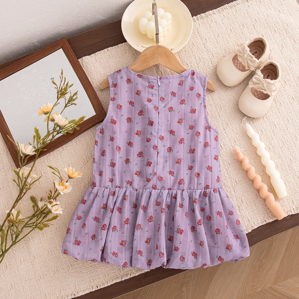 Sweet Korean Style Baby Girl Dress Summer Flower Sleeveless Baby Girl Daily Outdoor Wear Children'S Clothing 9 Months-4 Years