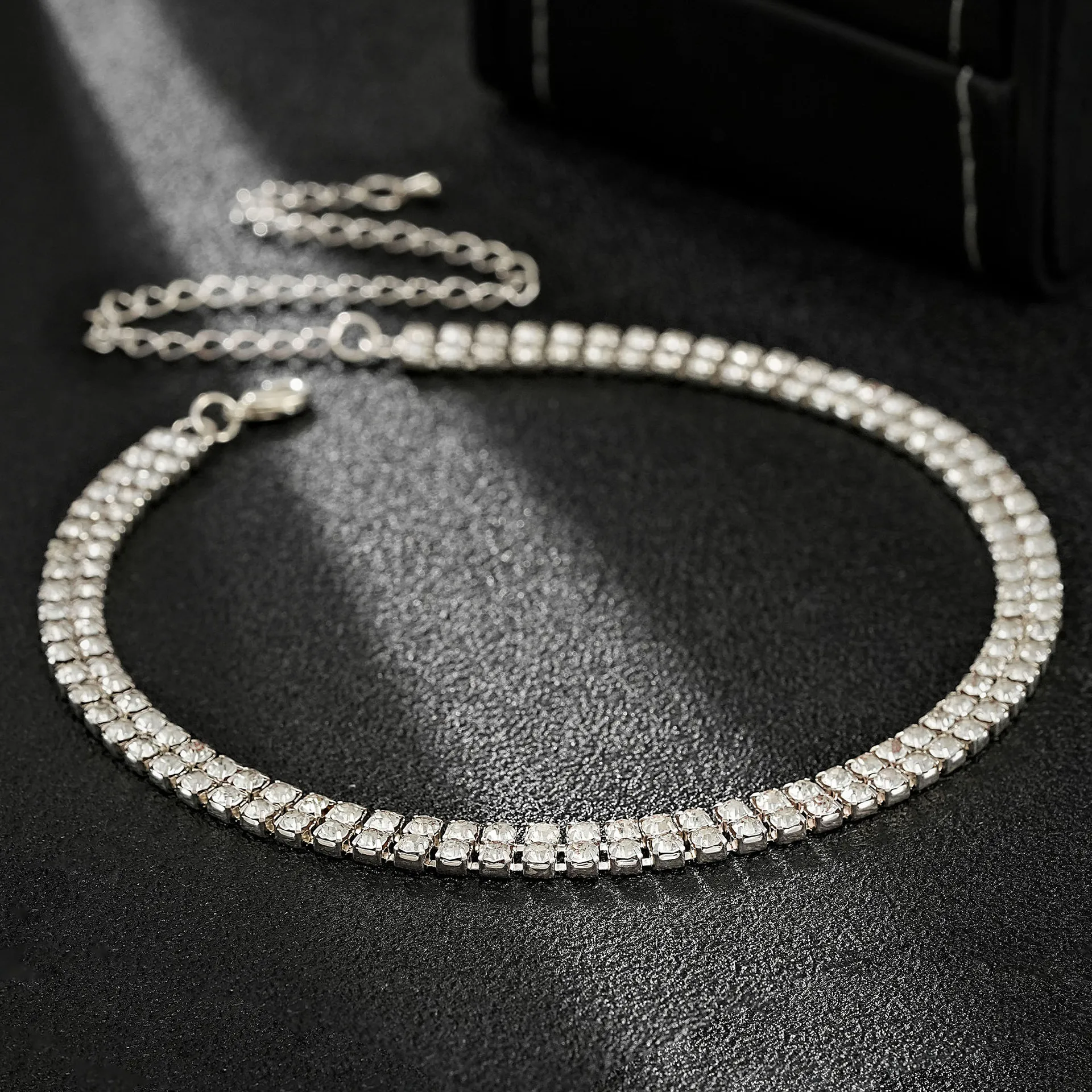 متعدد الطبقات الفاخرة حجر الراين سلسلة قلادة للنساء فتاة الاتجاه الزركون المختنق طوق الرقبة العروس مجوهرات الذكرى حزب هدية #5