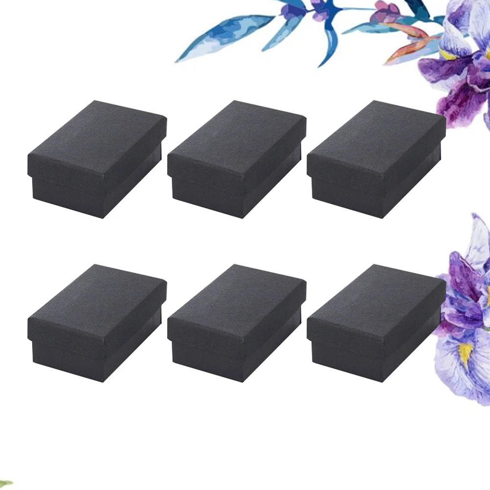 

25PCS Large Size Jewelry Box Black Kraft Paper Ring Earrings Necklace Jewelry Box Storage Box(Black)