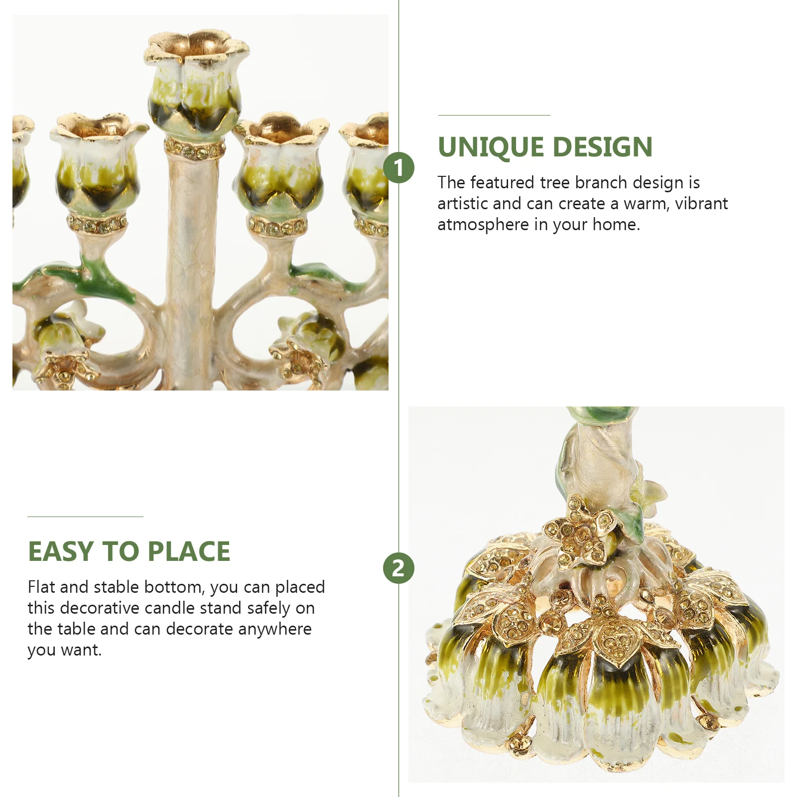 

9-Branch Metal Holder Taper Stand Living Room Bedroom Decorative Table Centerpiece Modern Alloy Candlestick