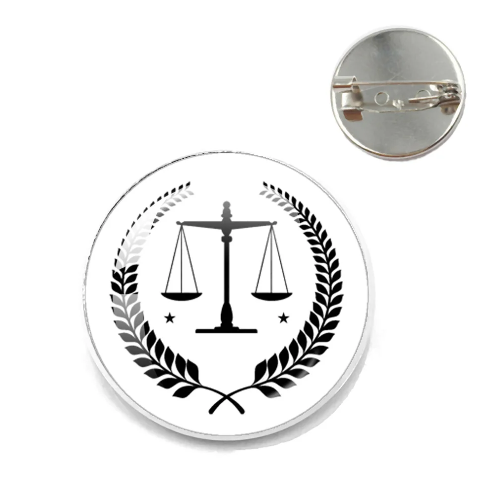 2023 Lawyer Logo Round Brooch，Tianping Justice, Fairness Emblem Icon Gifts To Friends ，Integrity And Impartiality In Law Enforc