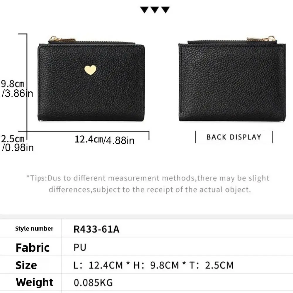 الإبداعية سستة اثنين أضعاف المحفظة بلون الحب القلب المرأة محفظة قصيرة مكافحة فقدان سعة كبيرة محفظة نسائية للعملات المعدنية الأعمال