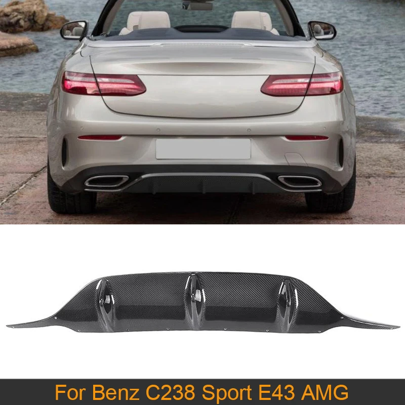 Carbon Fiber Rear Bumper Diffuser Lip Spoiler for Mercedes-Benz E Class C238 E200 E400 Sport E43 AMG 2017 2018 Rear Diffuser