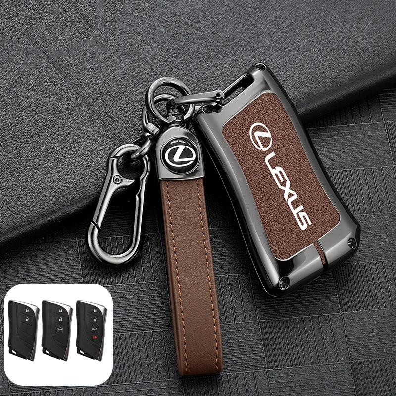 Leather Car Key Case Cover Shell For Lexus UX ES UX200 UX250h ES200 ES300h ES350 US200 US260h Protector Keychain Car Accessories