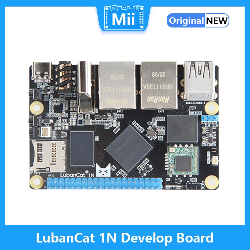 

LubanCat 1N Development Board Rockchip RK3566 SoC Soft Router 4G Dual Gigabit Ethernet ports 1TOPS NPU 4K decoding