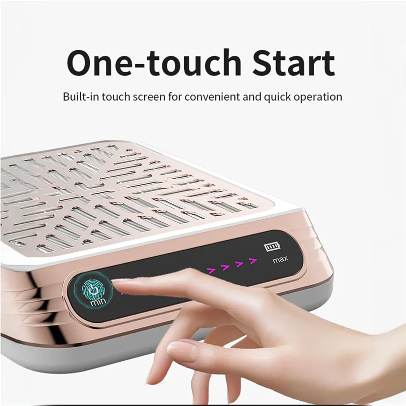 AAAN-Rechargeable Nail Dust Collector,Strong Suction,Touchscreen,One-Touch Start,Reusable Thickened Filter,For Home US Plug