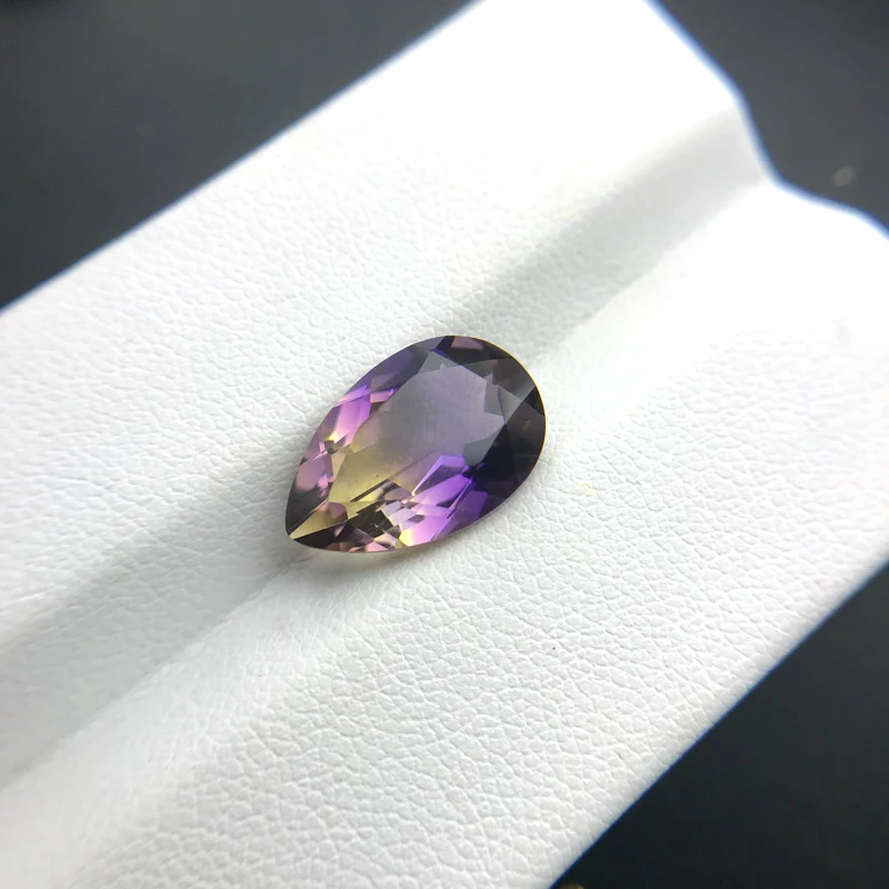 VANTJ Natural Ametrine Loose Gemstone 10*15mm Pear Cut 5.3ct for Silver Gold Mounting DIY Decoration Handmade Jewelry