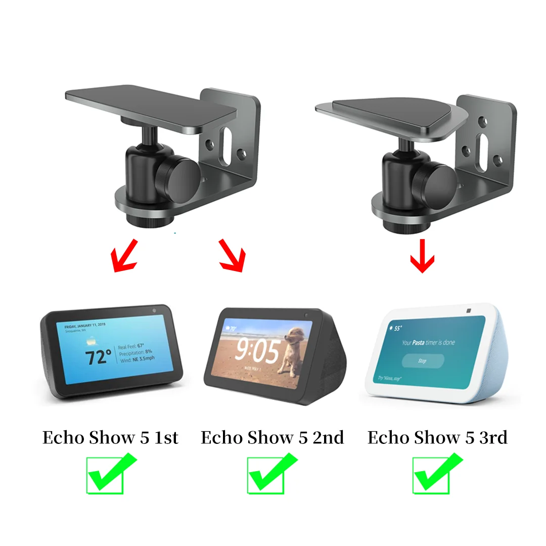 حامل تثبيت على الحائط لعرض الصدى 5 1st/2nd/3rd حامل دعم ألومنيوم مغناطيسي قابل للتعديل مع مغناطيسي قوي لعرض الصدى 5