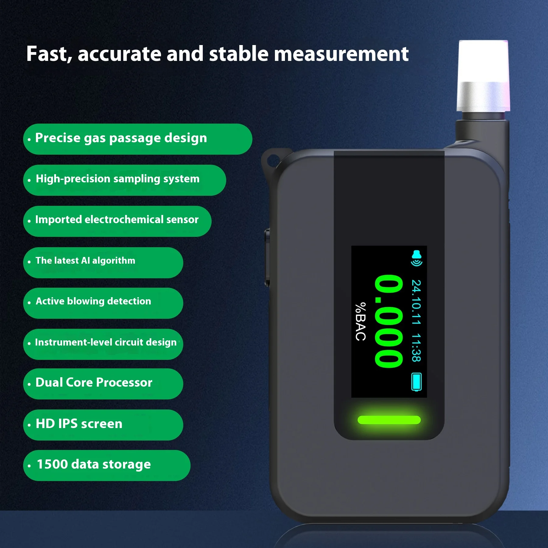 High-Precision Cross-Border Fuel Cells National Standard Breathalyzer Electrochemical Alcohol Tester for Detecting Drunk Driving