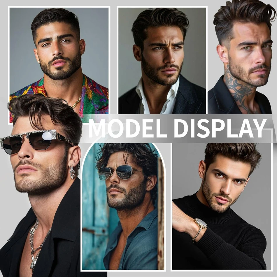 Picture 7: Fake Beard Goatee Beard Realistic 100% Human Hair Full Hand Tied Goatee False Beards Lace Invisible Fake Mustache Men Makeup
