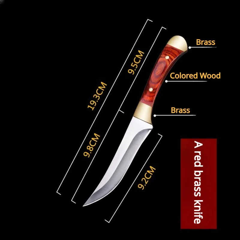 1 piece brass solid wood kitchen knife western knife fruit knife steak knife multi-purpose knife picnic camping