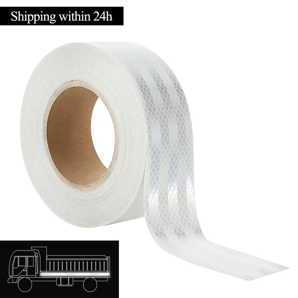 High Visibility Reflective Tape Safety Warning Conspicuity Tape Waterproof Self-Adhesive Tape For Trailer Vehicles Trucks