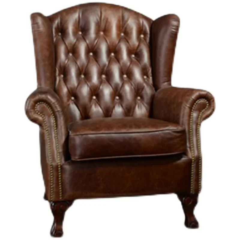 

Leather Reading Armchairs Comfy Modern Leisure Room Chairs Back Support Lazy Garden Fauteuils Salon Furniture