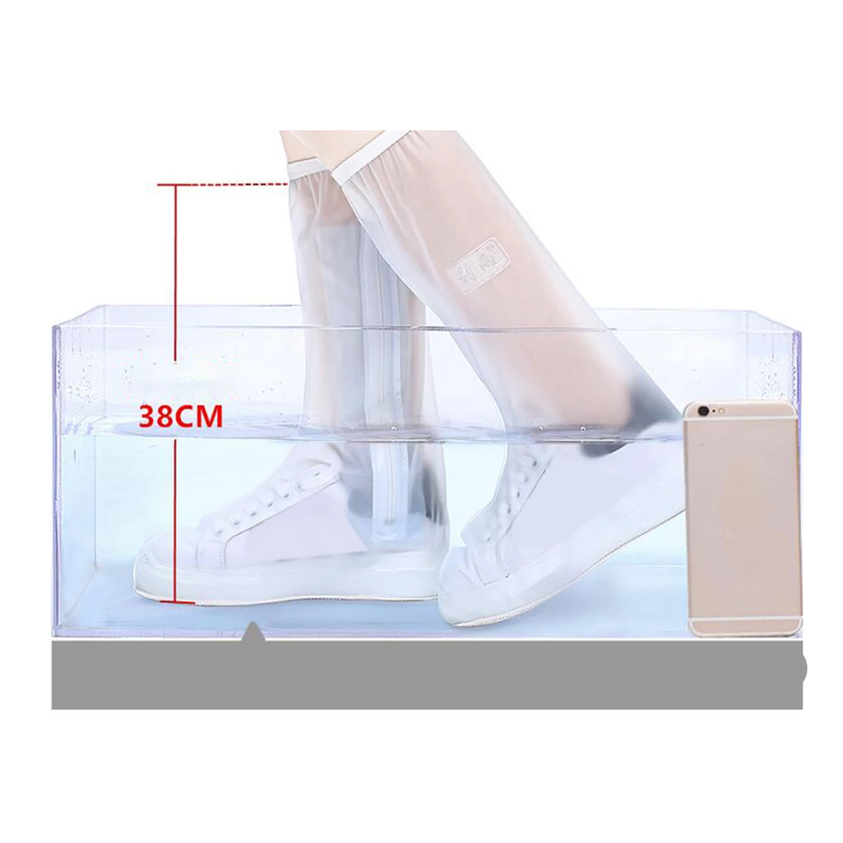 

Foldable Waterproof Shoe Cover Reusable Boot Protector Side Zipper Shoes Cover for Outdoor Rainy Day Travel Equipment L