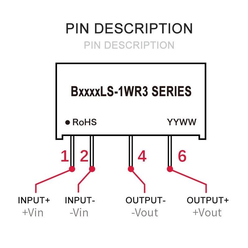 B1205LS-1WR3 1 Вт от 12 до 3,3 В/5 В/9 В/12 В/15 В/24 В изолированный импульсный модуль источника питания постоянного тока