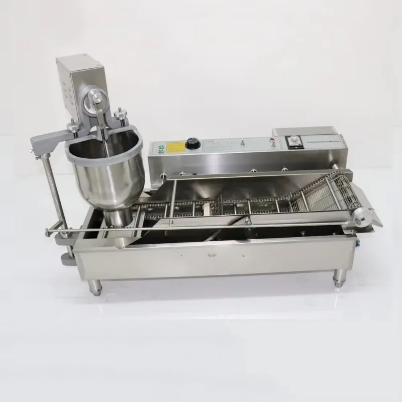 Industrial Double Row Full Automatic Donut Fryer Electric 220v Milk Flour Maker Customized
