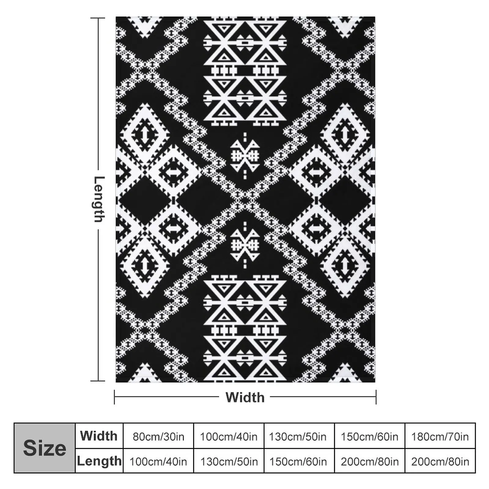 Black White Aztec 2 Throw Blanket valentine gift ideas Personalized Gift