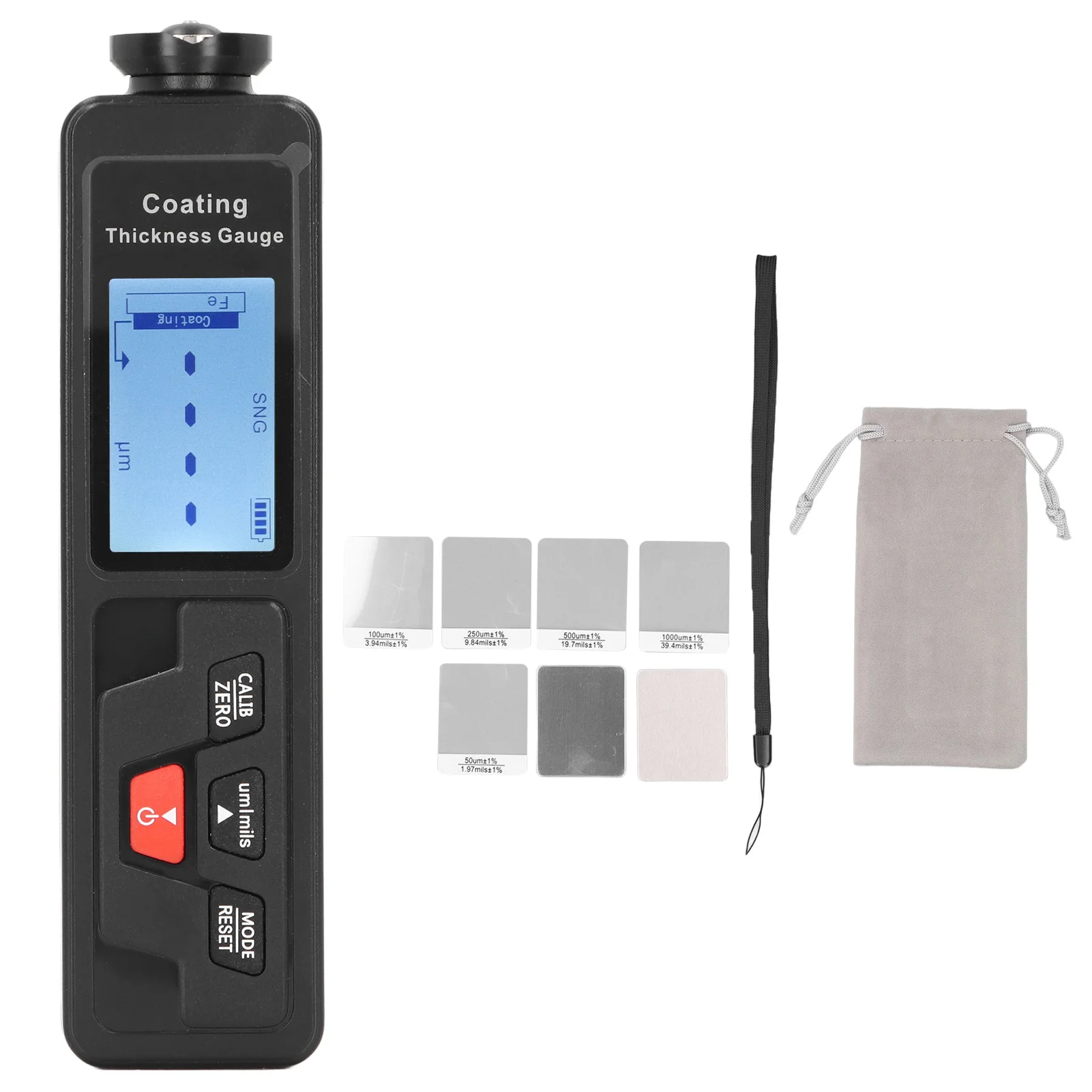 

Coating Paint Thickness Gauge Auto Recognition LCD Backlit Display Car Coating Thickness Tester Mil Meter Mil Meter