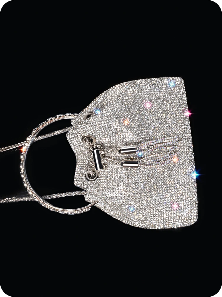 Luxury Bag  Diamond Evening Bag  Silver Designer Bag  Handbags  Pearl Bag  Hand Bags  Luxury Handbags