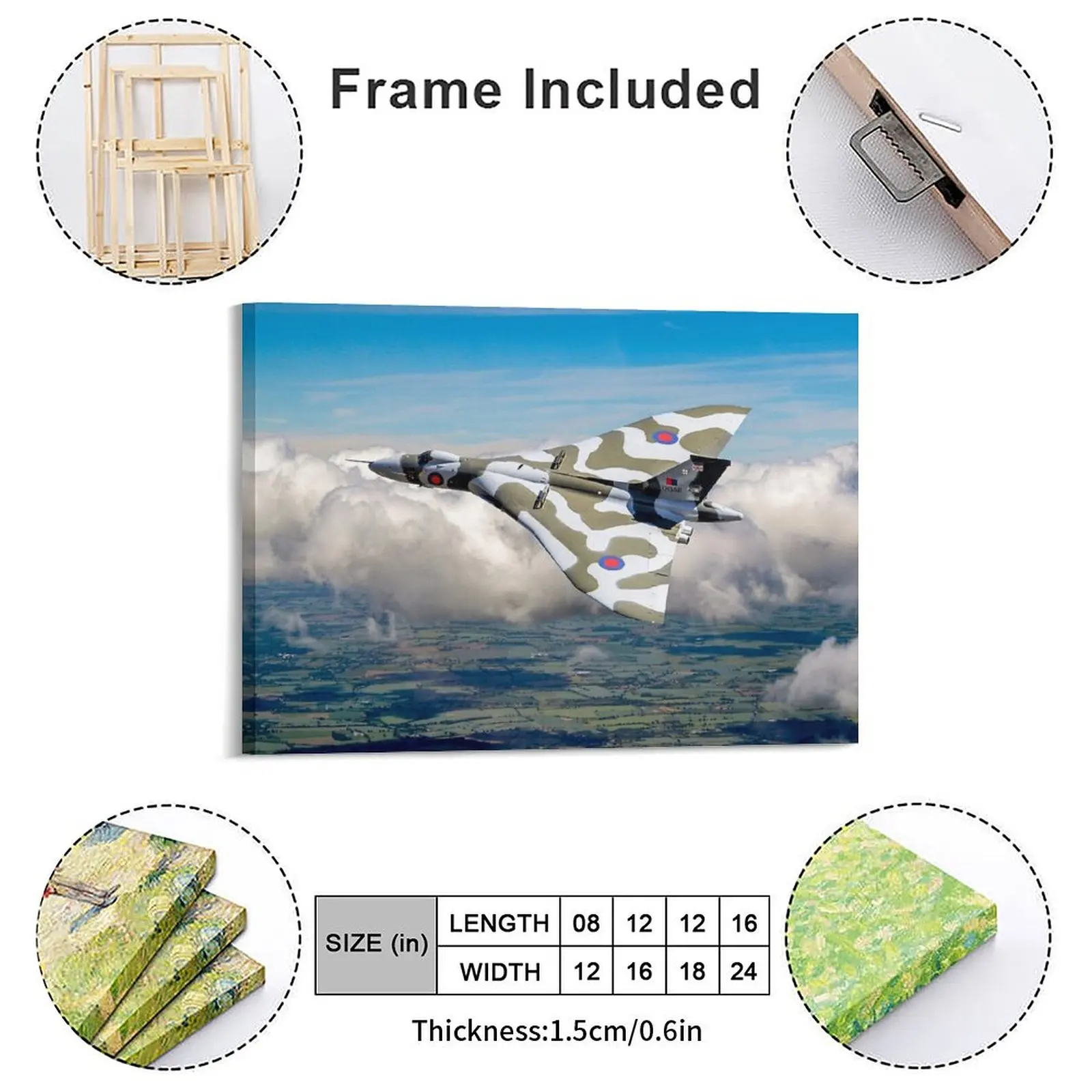 Vulcan Bomber Vulcan Xh558 Canvas Painting Garage Cinema Cinema Wall Plaque Create Framed Wall Painting