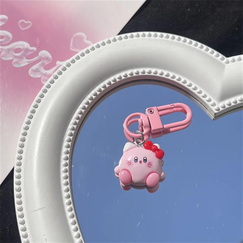 Kawaii Sanrio Keychain Cute Hello Kitty Kuromi Doll Keyrig Pink Cinnamoroll Pompom Purin Pendant Keychains Kids Christmas Gifts