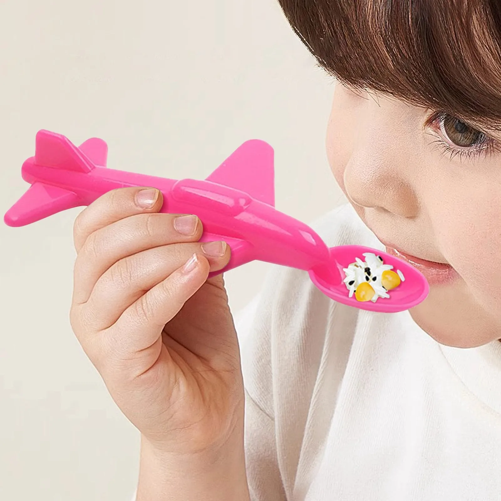 Airplane Shape Feeding Spoon For Baby Feeding Spoon Cute Tableware Safe Utensils Toddler Silicone Cutlery Training Spoon