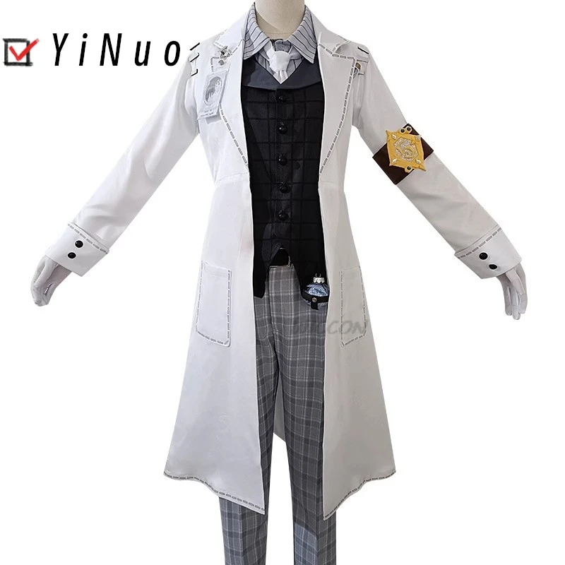 الهوية الخامس أنيمي لعبة ايسوب كارل تأثيري حلي المحنط الذكرى الخامس الحد شعر مستعار الأبيض التكلفة موحدة رجل امرأة حفلة البدلة